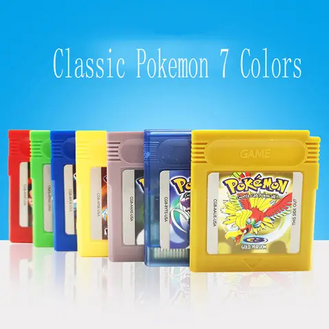 Pokemon GBC Game 16-bit Game Video Game Cartridge Console Card Red Blue Crystal Golden Green Silver Yellow