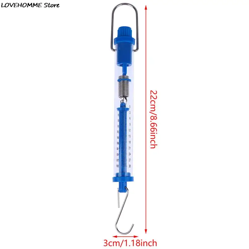 Practical Newtons Spring Scale Tubular Dynamometer Plastic Transparent Body Easy Hanging For Classroom image 2