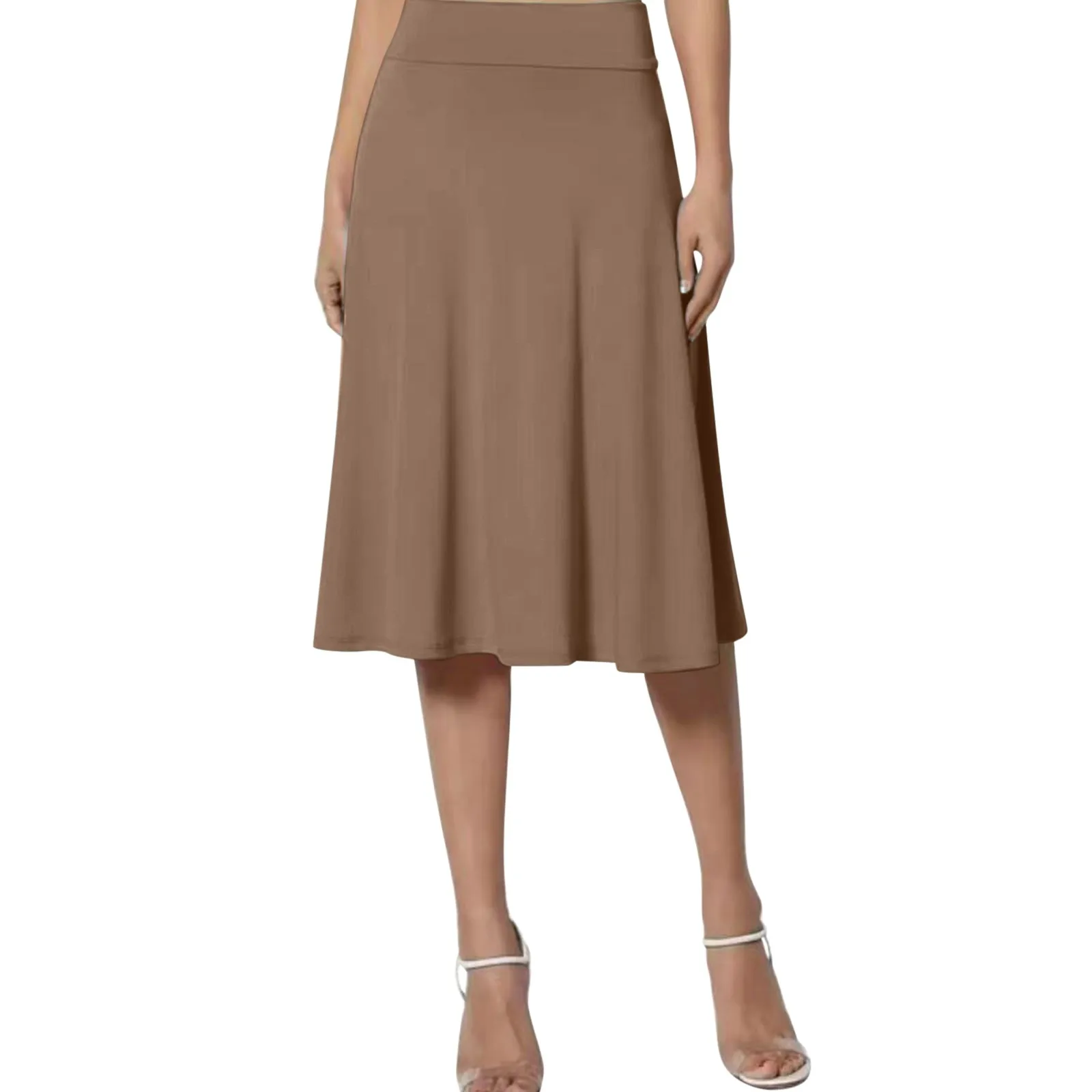 Wrap Skirt Women's Solid Lightweight Flare Midi Pull On Closure Skirt Womens Ballet Skirt