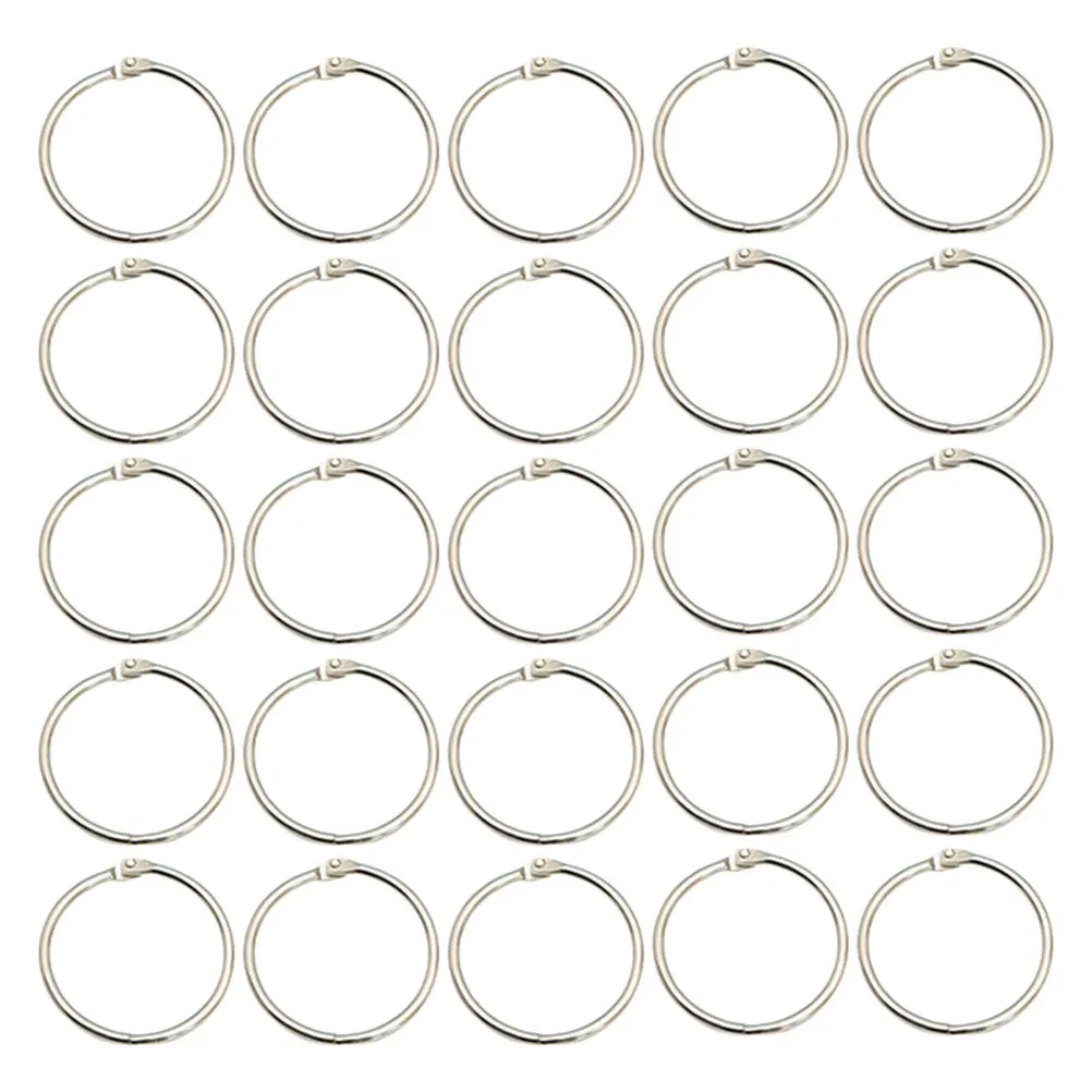 25Pcs Metal Binding Rings Strong Long-Lasting Book Binder Clips for Notebooks Index Cards Scrapbooking Organizing
