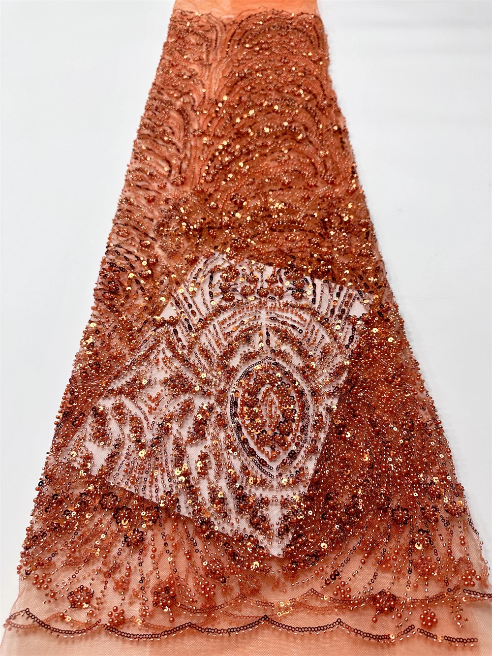 

African Sequins Beaded Lace Fabric 2025 High Quality Groom Nigerian Wedding Bridal Embroidery French Tulle Sewing