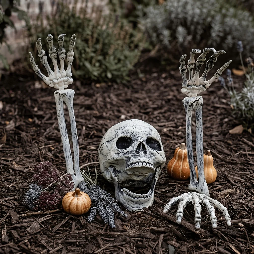Garden Decoration Holiday Skull Bone Props Ground Breaking Horror Halloween Decoration Skull Party Accessories Gift Decoration view 2