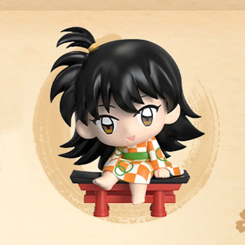 Inuyasha sittng em uma linha série modelo confirmar estilo bonito anime figura presente caixa de surpresa kawaii caixa cega brinquedos originais