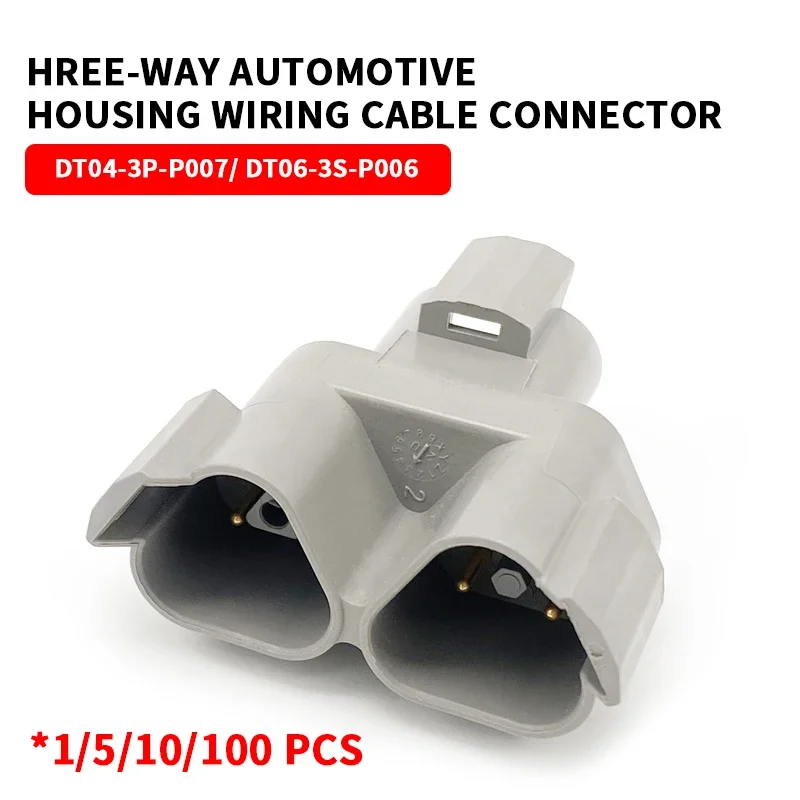 

1/5/10/100 Pcs Deutsch type three-way Automotive Housing Wiring Cable Connector for car butt plug DT04-3P-P007 DT06-3S-P006