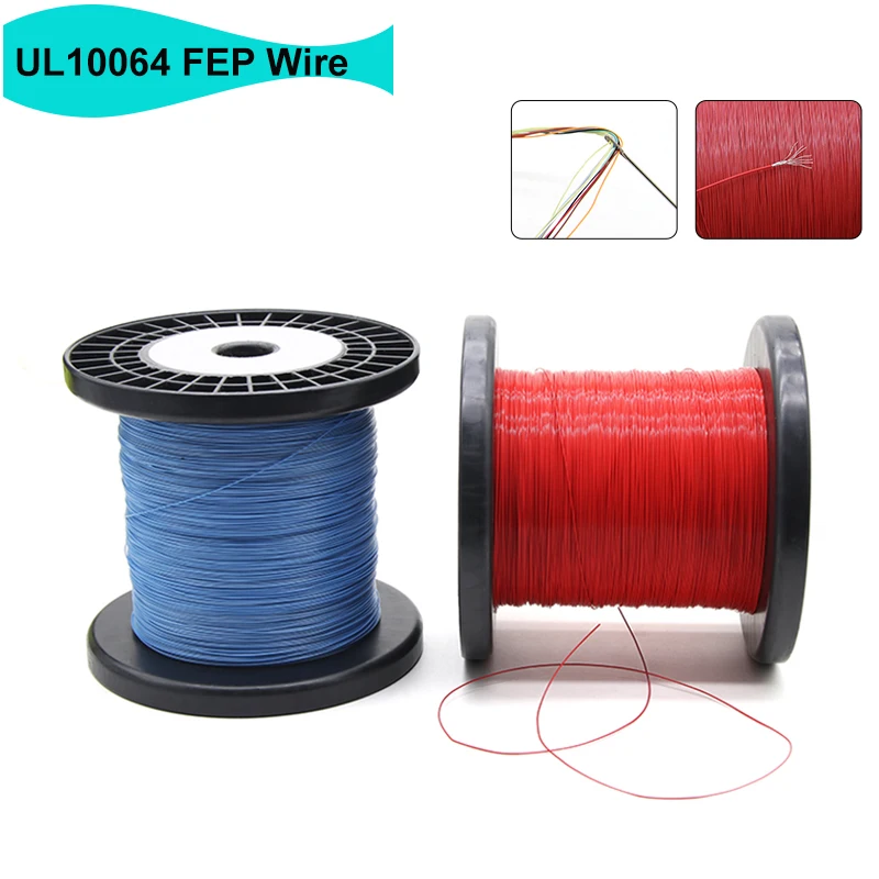 10/50/100m UL10064 PTFE Wires 40/36/34/32/30/28/26AWG Ultra Fine Micro Litz FEP Insulation Tinned Copper Cable for Soldering