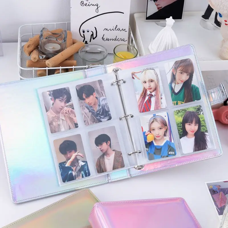 

Shiny Laser Binder A5 Loose Leaf Photocard Holder 3hole D Ring Book Photo Card Collect Album Korean 포카 바인더