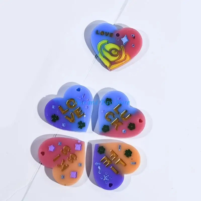 

HX6F Create Beautiful Heart Pendants with This High Temperature Resistant Silicone Mould for Valentines Day Daily Use