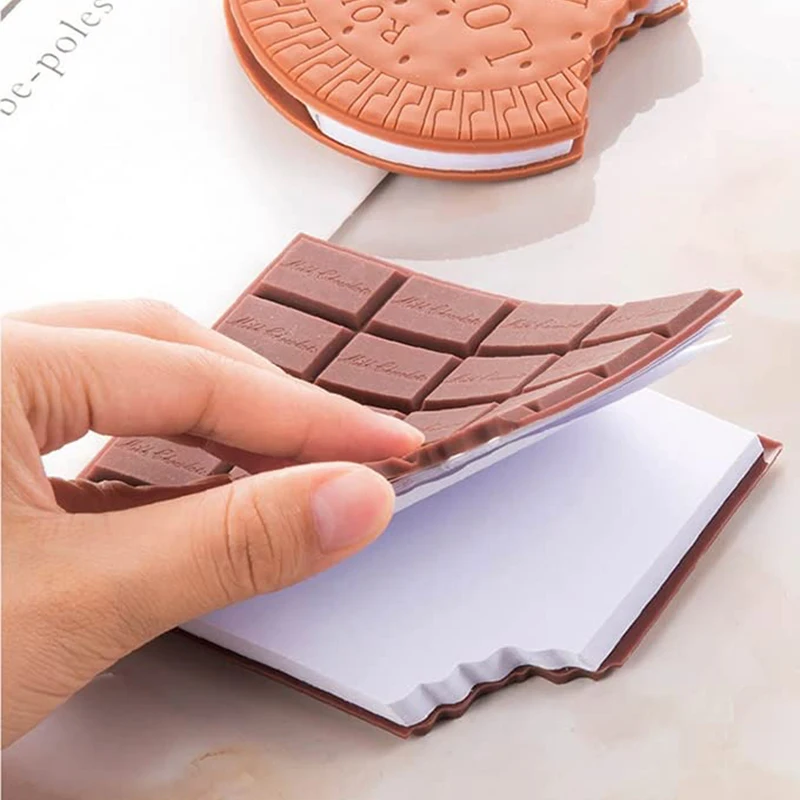 Imagem -05 - Criativo Chocolate Cookies Forma Caderno para Estudantes Cute Cartoon Notepad Cover Tearable Handwritten Memo Pads