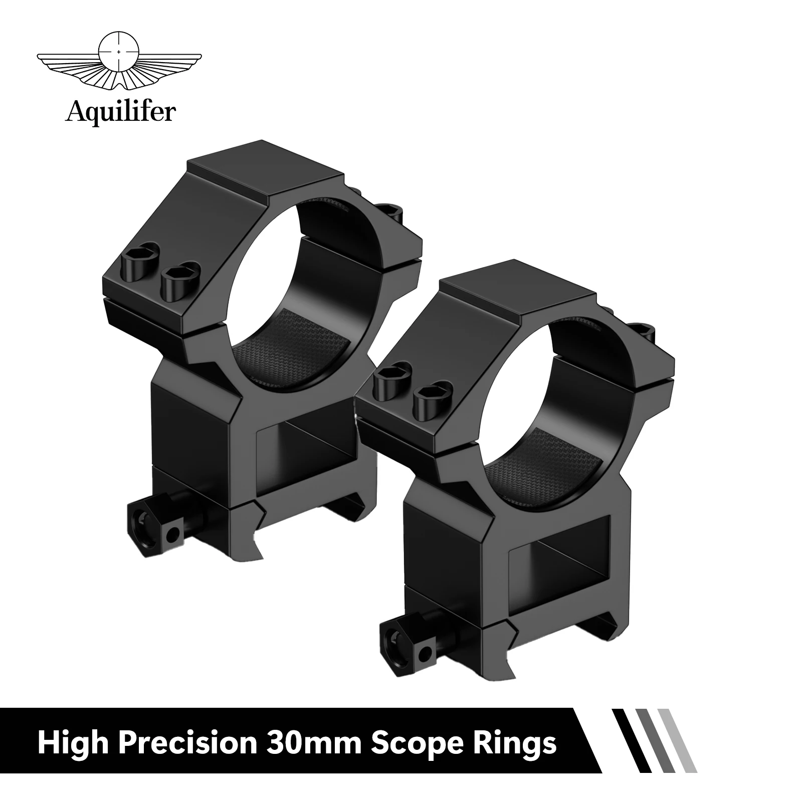 

Aquilifer 30mm Scope Rings High Profile Mount for Picatinny Rail, 2-Piece Aluminum Tactical Hunting Optic Mounts