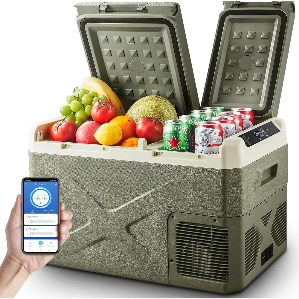 Refrigerator, Freezer Dual Zone APP Control, Dual Zone & App Control, Energy Saving & Anti-Shaking, Portable Refrigerator