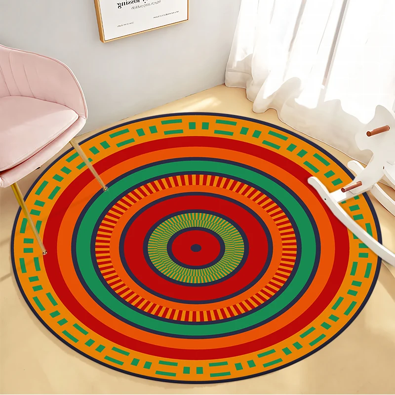 Round Flannel Carpet for Living Room Rugs Doormat Bedroom Carpet Mat for Children Fluffy Rug Tapete Redondo Room Decorarion