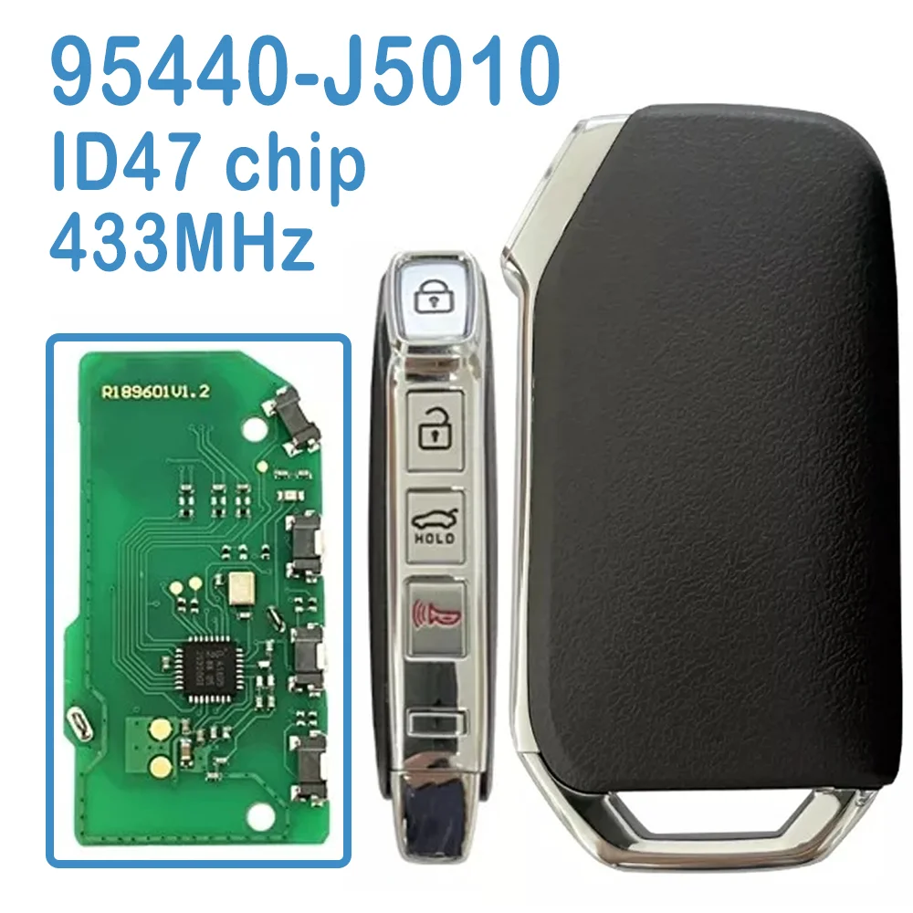 

95440-J5010 Auto Smart Key FSK 433MHz ID47 Chip 3+1 Buttons TQ8-FOB-4F17 Car Key Fob For KIA Stinger GT 2019 2020 2021