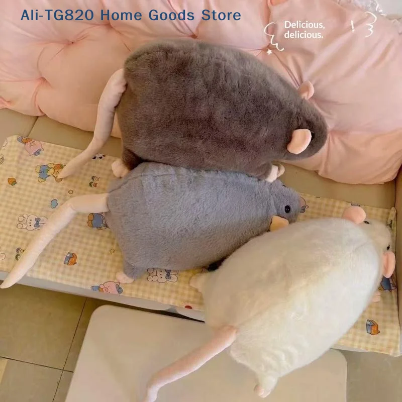 1 Peça 35/50/90cm Pelúcia Gigante de Rato com Ramo de Flor em Desenho Animado, Figura de Animal Macia e Fofa, Almofada de Pelúcia Grande de Rato, Presente de Aniversário