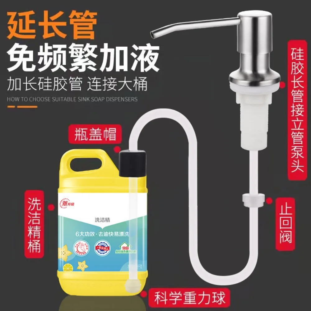 Soap Dispenser for Kitchen Sink, Kichen Sink Soap Dispenser,Extension Tube Kit, Under Sink Soap Dispenser Pump, No Need More Ref