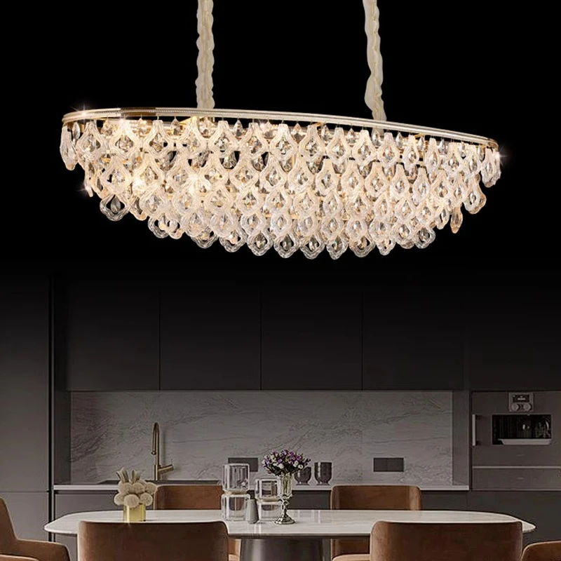 

Luxury Crystal Pendant Light Home Decoration Chandelier Modern Living Roo M Ceiling Chandelier Lustre Dining Room Villa Lighting