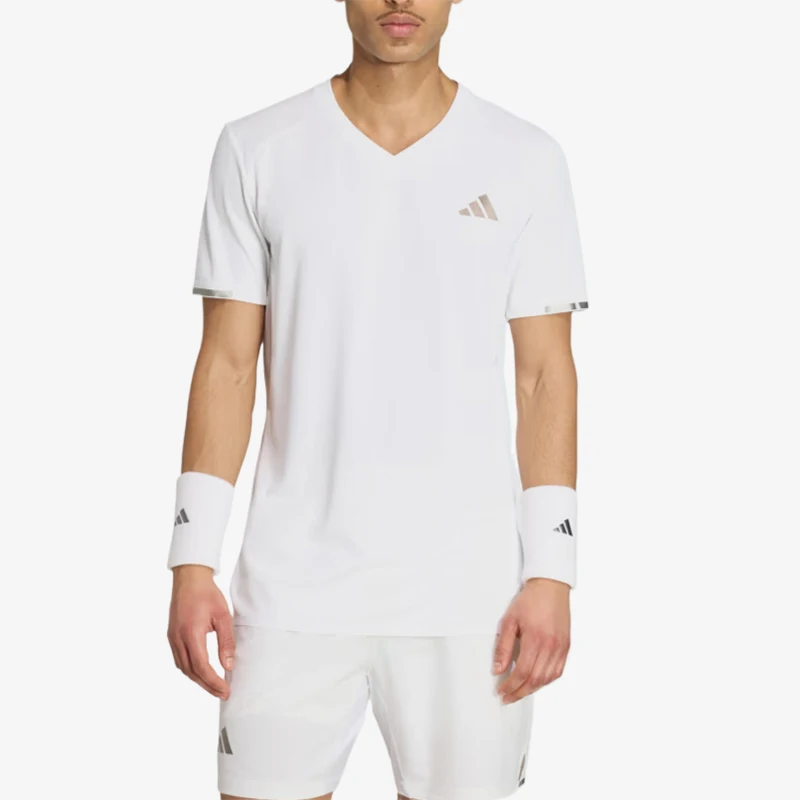 Adidas genuine men's sports casual breathable short sleeved V-neck mesh jersey KF5001
