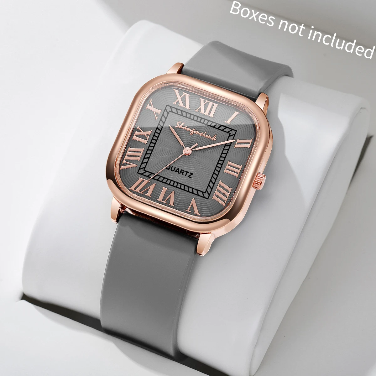 Fashion Square Women Quartz Watches Roma Dial Silicone Strap Girls Clock Wristwatch Reloj Mujer（Without Box）
