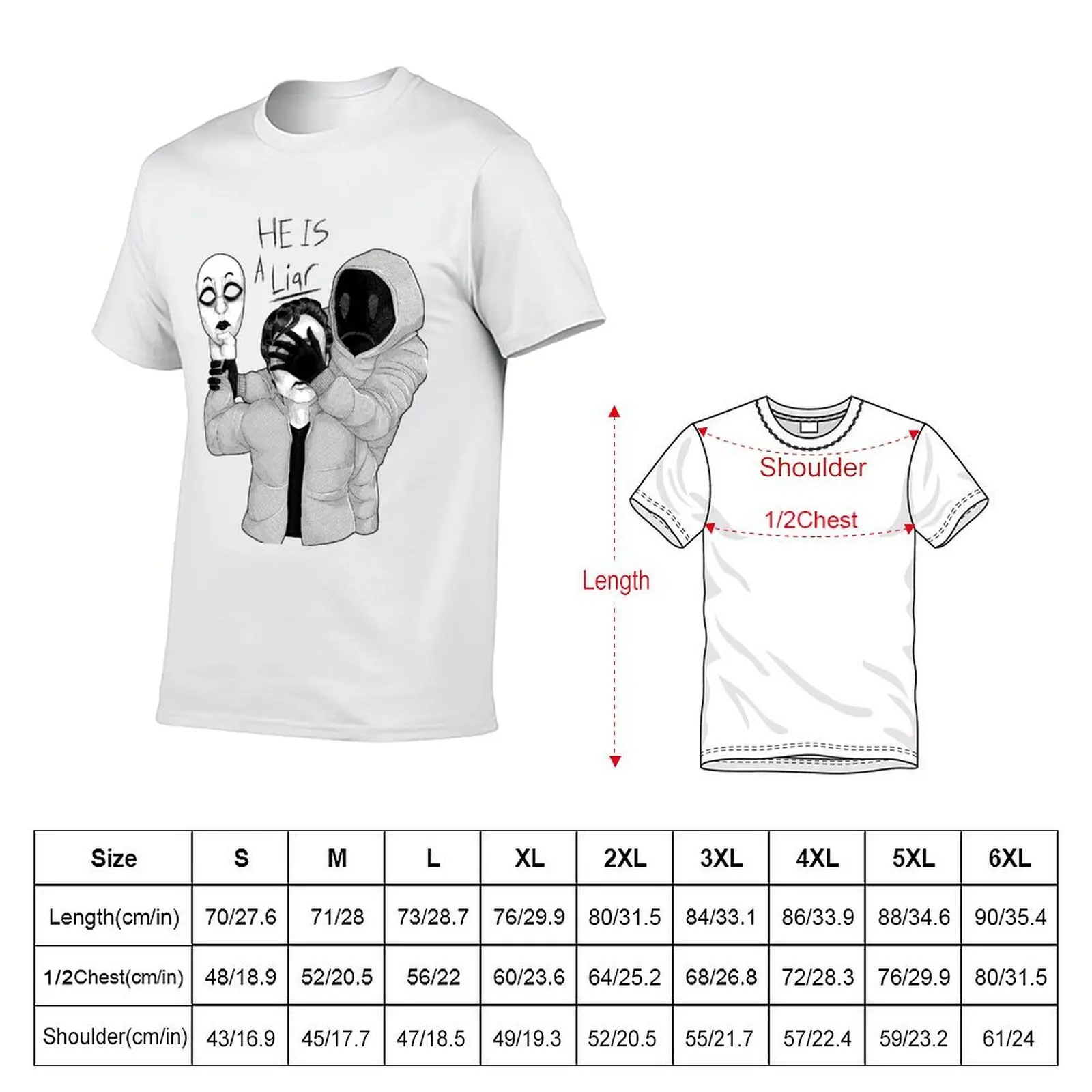 Hoodie and Masky - HE IS A LiaR T-Shirt tees quick-drying funny t shirts men