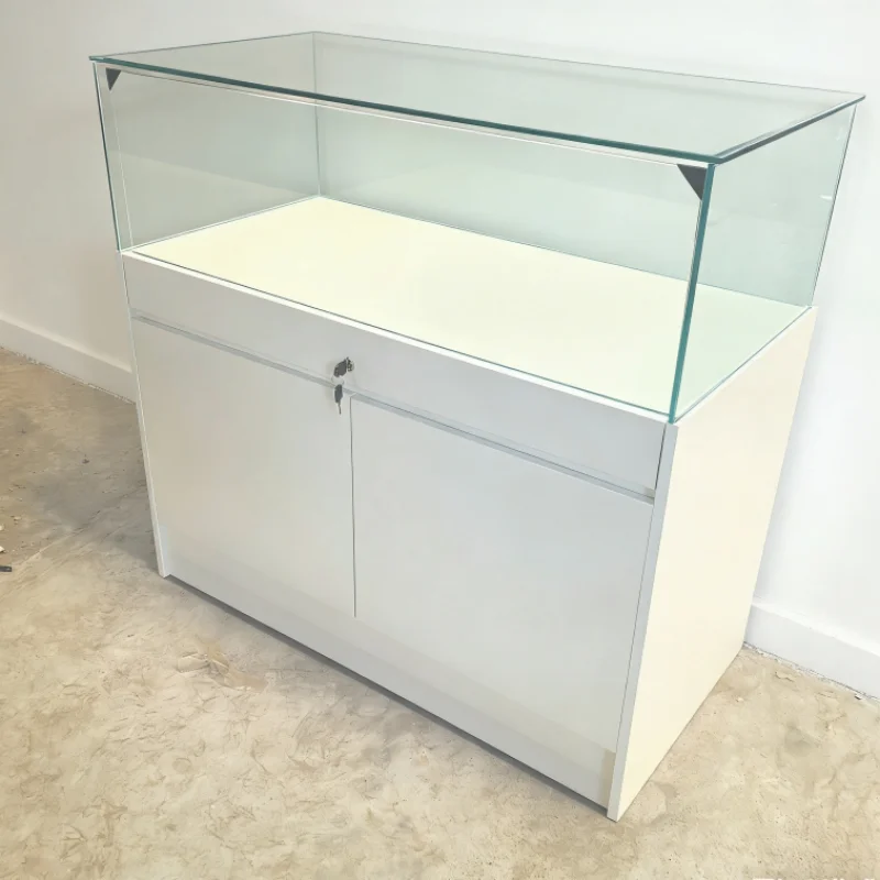 Customized Products Memorial Hall Exhibition Showcase Jewelry Samples Cultural Relics Mobile Phone Display Cabinet Glass Counter