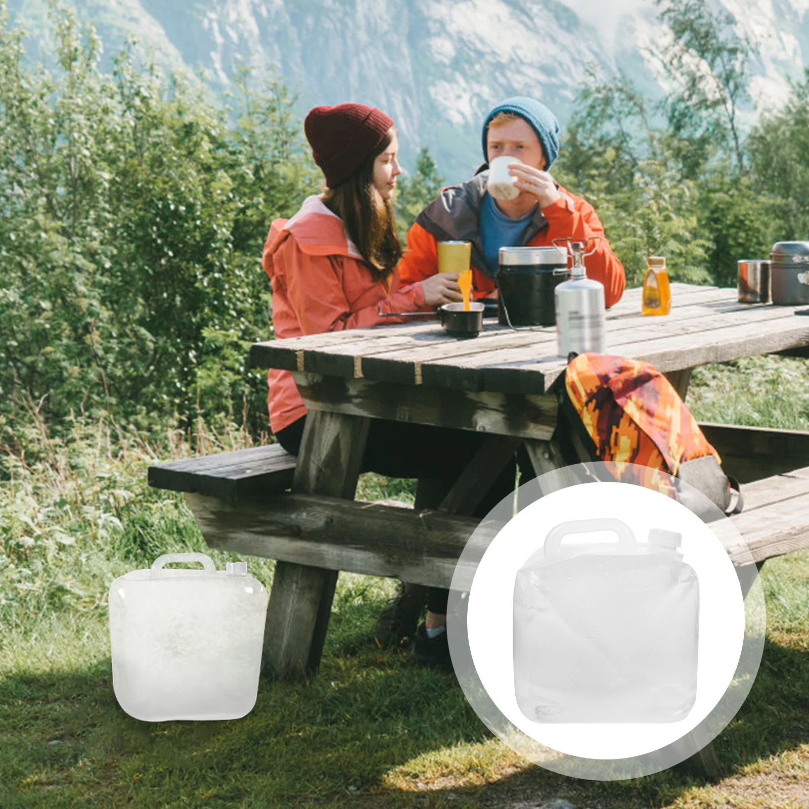 

10L Outdoor Water Storage Bag Foldable Leakproof Portable Camping Water Container Spigot For Travel Hiking Bbq Emergency