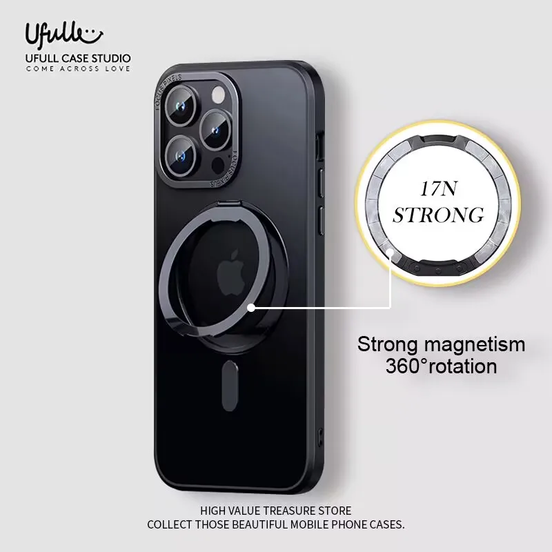 Magnetic 360° Ring Holder Phone Case For iPhone 16 15 14 13 12 11 Pro Max 16 Plus For MagSafe Wireless Charging Shockproof Cover