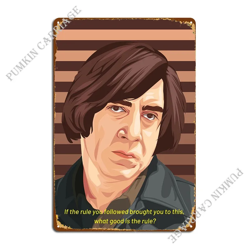 Anton Chigurh Metal Plaque Poster Club Bar Classic Painting Mural Custom Tin Sign Poster