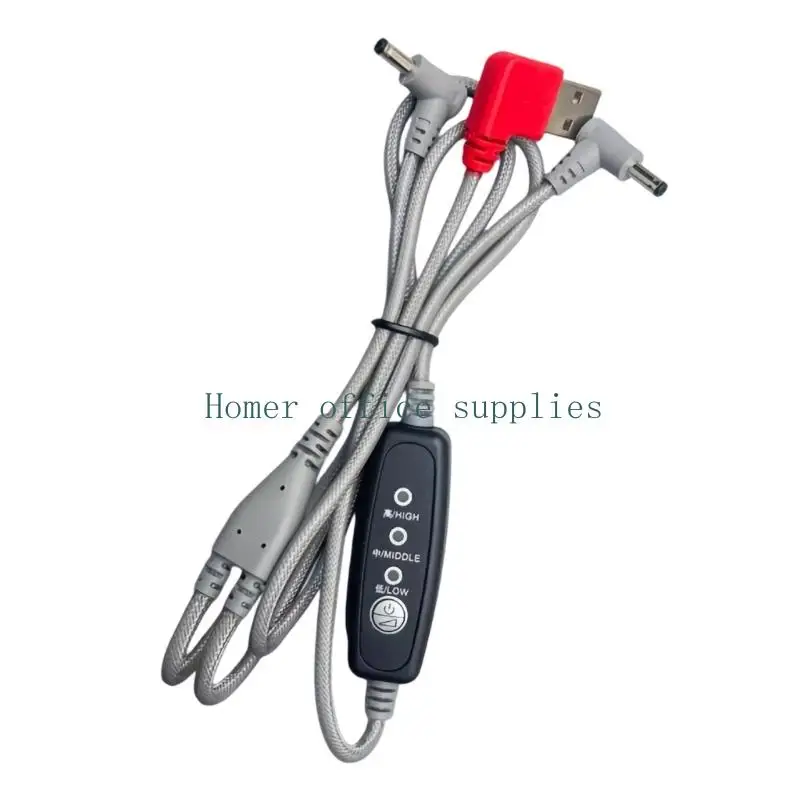 K43B Hot Weather Cooling Wear Fan Cable USB 5V 3-Level Button Wire for Outdoor Work, Daily Commute and Travel Routines