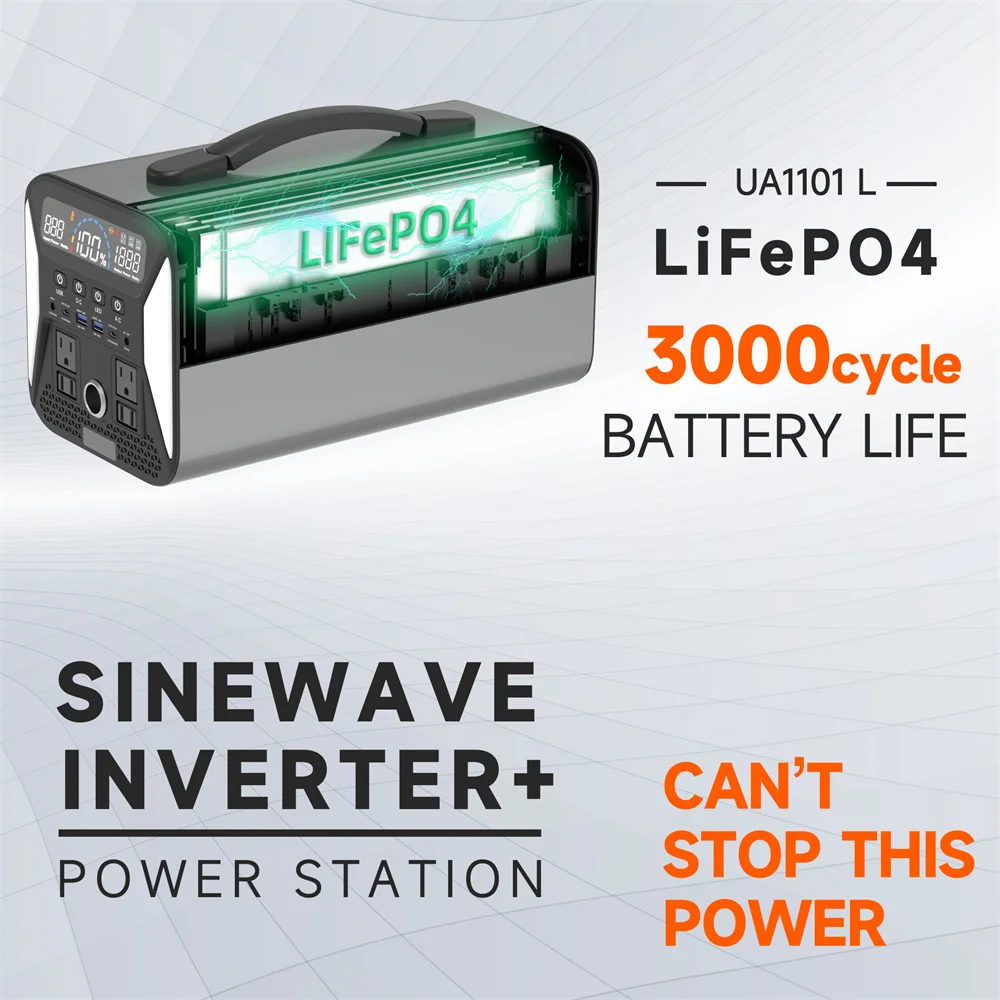 1000W/2000W Portable Power Station，Lifepo4 Battery,Outdoor Camping Bank Supply ,Pure Sine Wave, Led Lighting