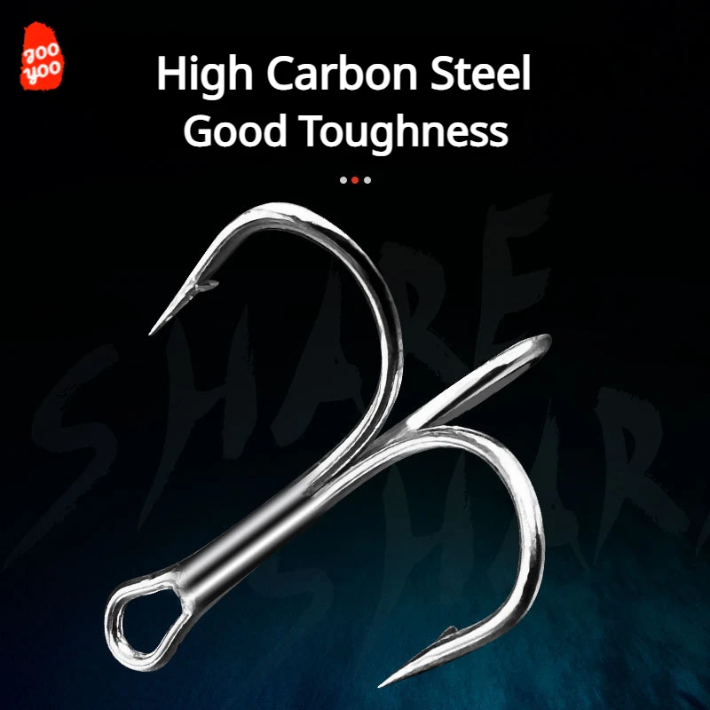 120 Pcs Box Lua Sanben Hooks Barbed Triple Anchor High Carbon Steel Triple Claw Cross Hooks Fishing Gear Sanben Hooks Wholesale