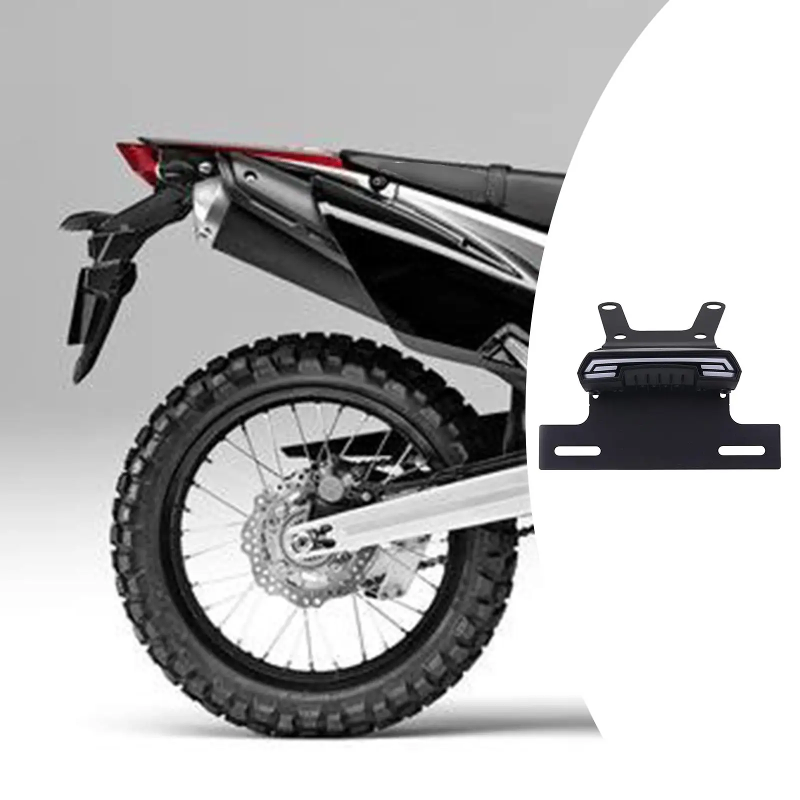 Support de plaque d'immatriculation en métal avec feu arrière LED, support stable pour Honda CRF250L CRF250M 2013 2020, remplacement