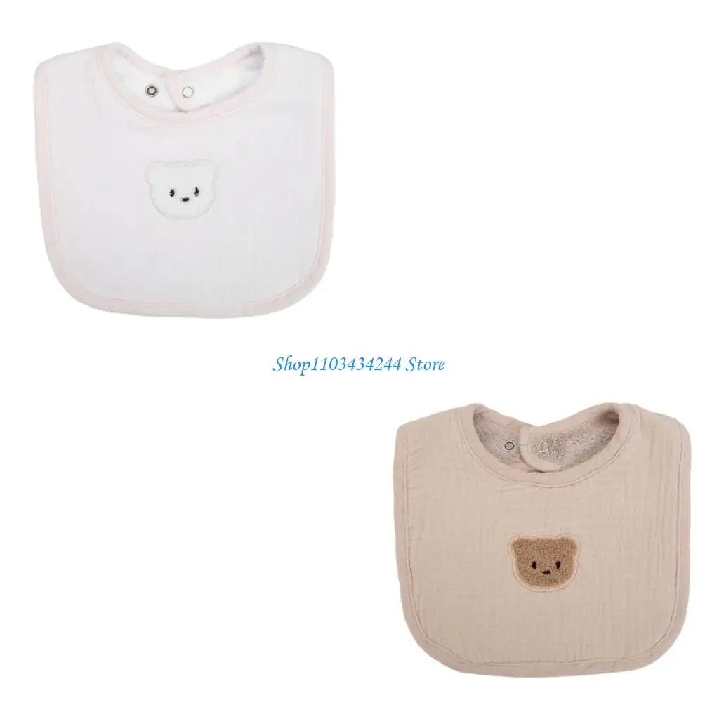

Infant Burp Cloth Cotton Warm Lining Drooling Bib for Sensitive Skin Winter Baby Accessories for Daily Use and Travel