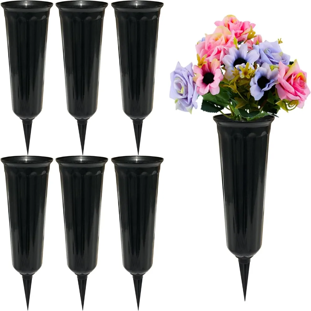 

Memorial Floral Vases, Cemetery Vase, Headstones Flower Holder, Grave Cone Vase, Flower Pots for Outdoor Plants, Decorative Plas