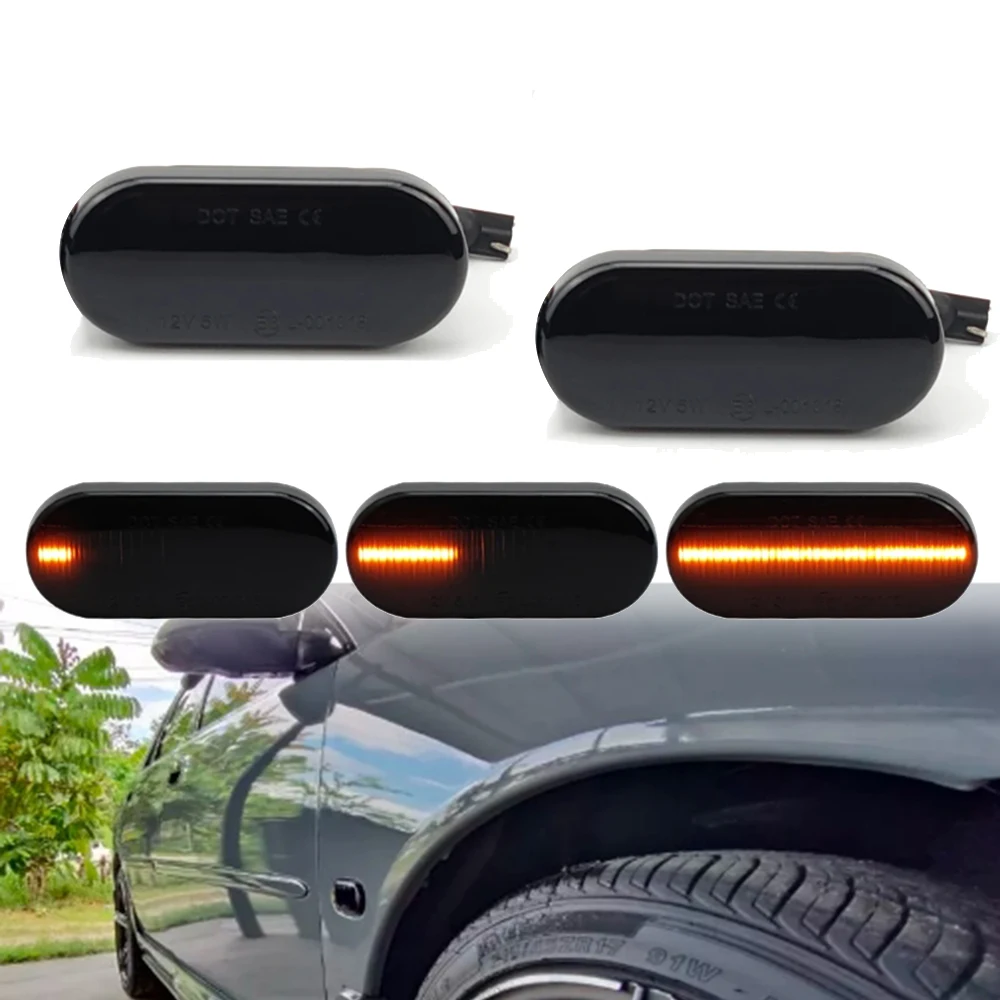 2pcs Led Dynamic Side Marker Turn Signal Light For VW Bora Golf 3 4 Passat 3BG Polo SB6 SEAT Ibiza Leon Skoda Ford Focus Fiesta