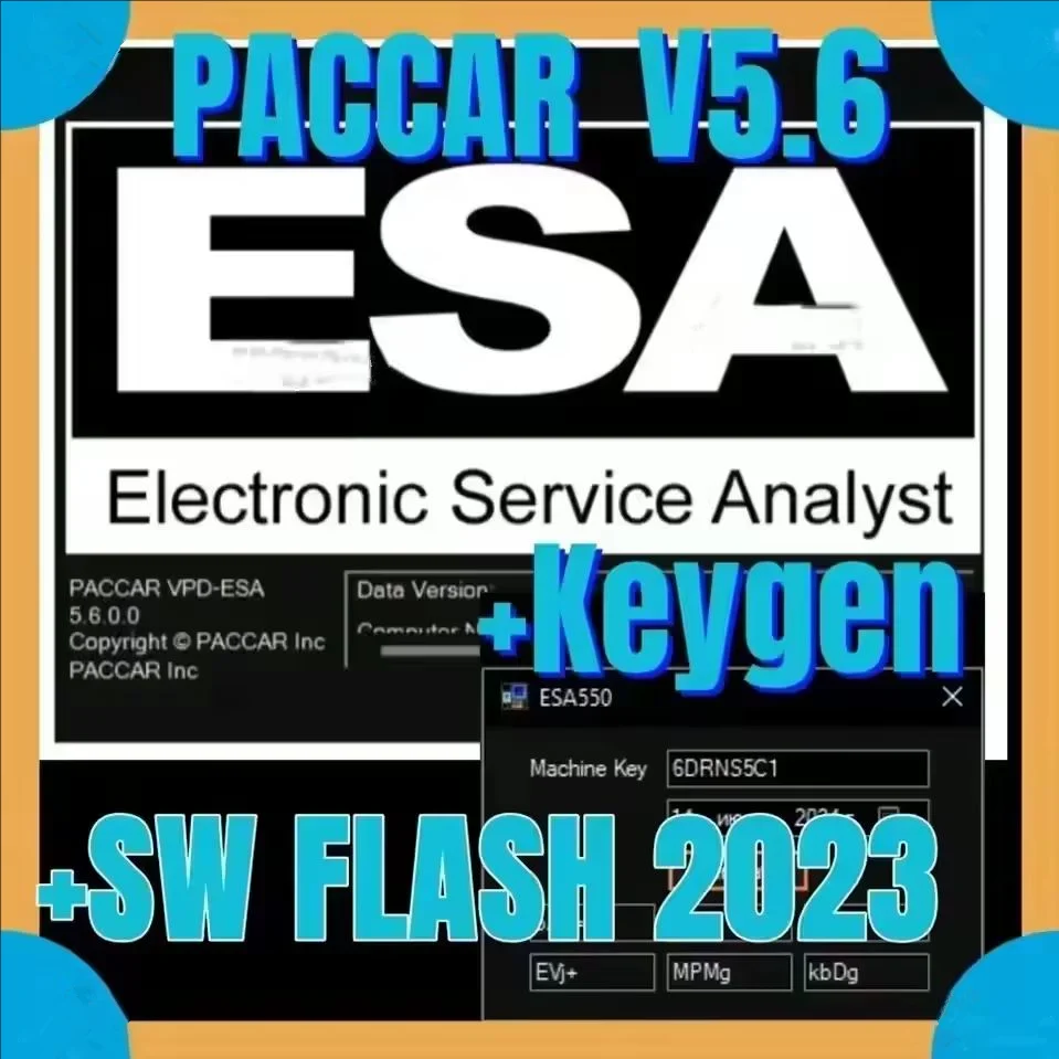 

Car ESA Electronic Service Analyst 5.6 + 2023 SW FLASH FILE+ free keygen UNLOCK for Paccar+ free help install ESA 5.6