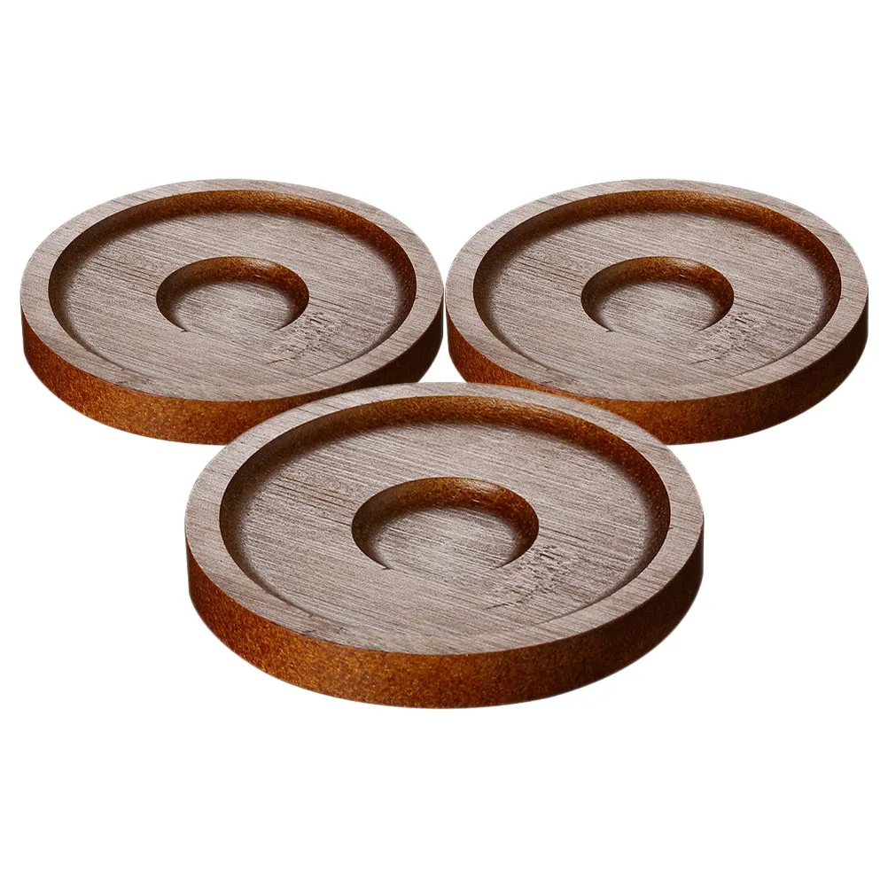

3 Pcs Rotating Coaster Wonden Cup Pad Wood Pads Drinking Beer Coasters for Drinks
