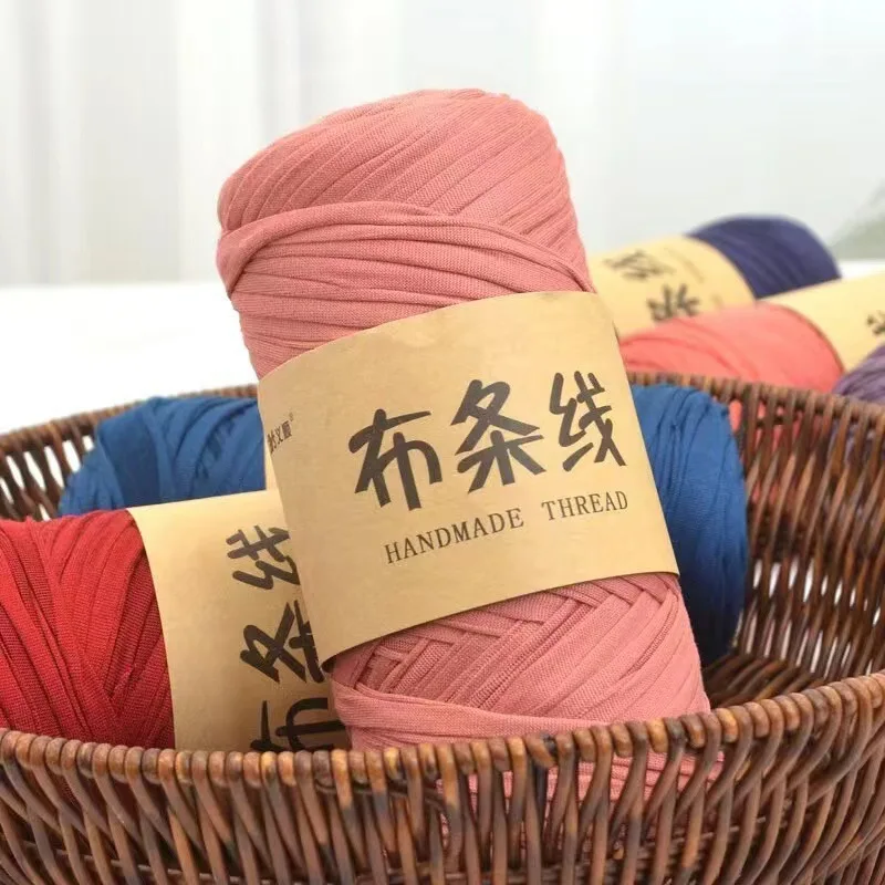 5pcs 200g T-shirt Yarn For Knitting Crochet Bag Hat Slippers Coaster Blanket Soft Polyester Woven Chunky Yarn Cloth Fabric Yarn