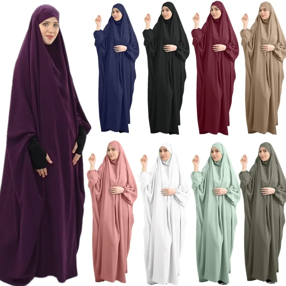 

10 Colors Ramadan Abayas for Women Dubai Muslim Woman Dress Islam Moroccan Caftan Long Khimar Kaftan Islam Prayer Dress