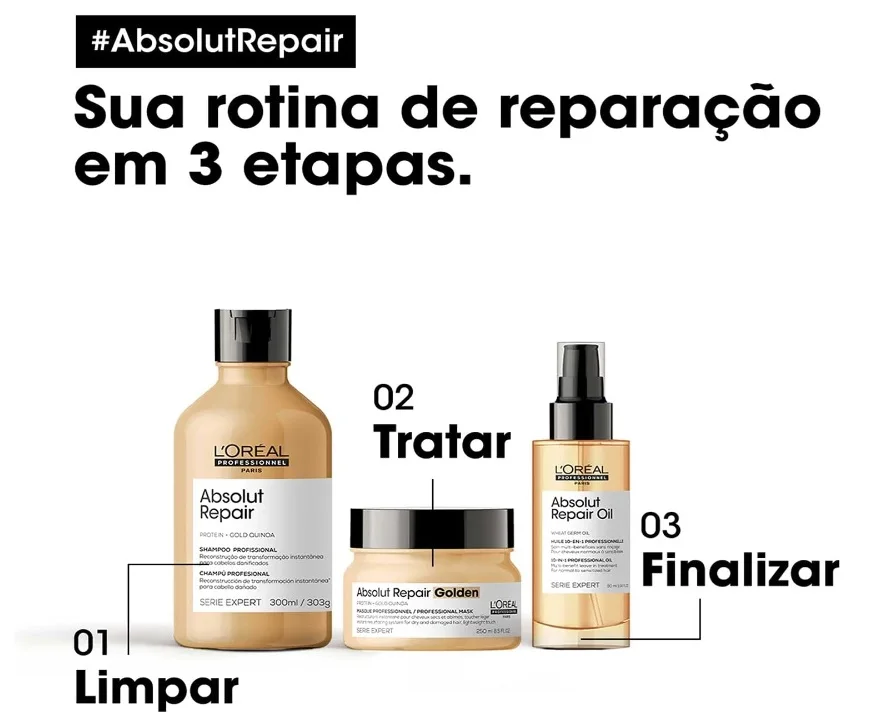 Absolut Repair Protein + Gold Quinoa L'oreal Professionnel Shampoo 300ml