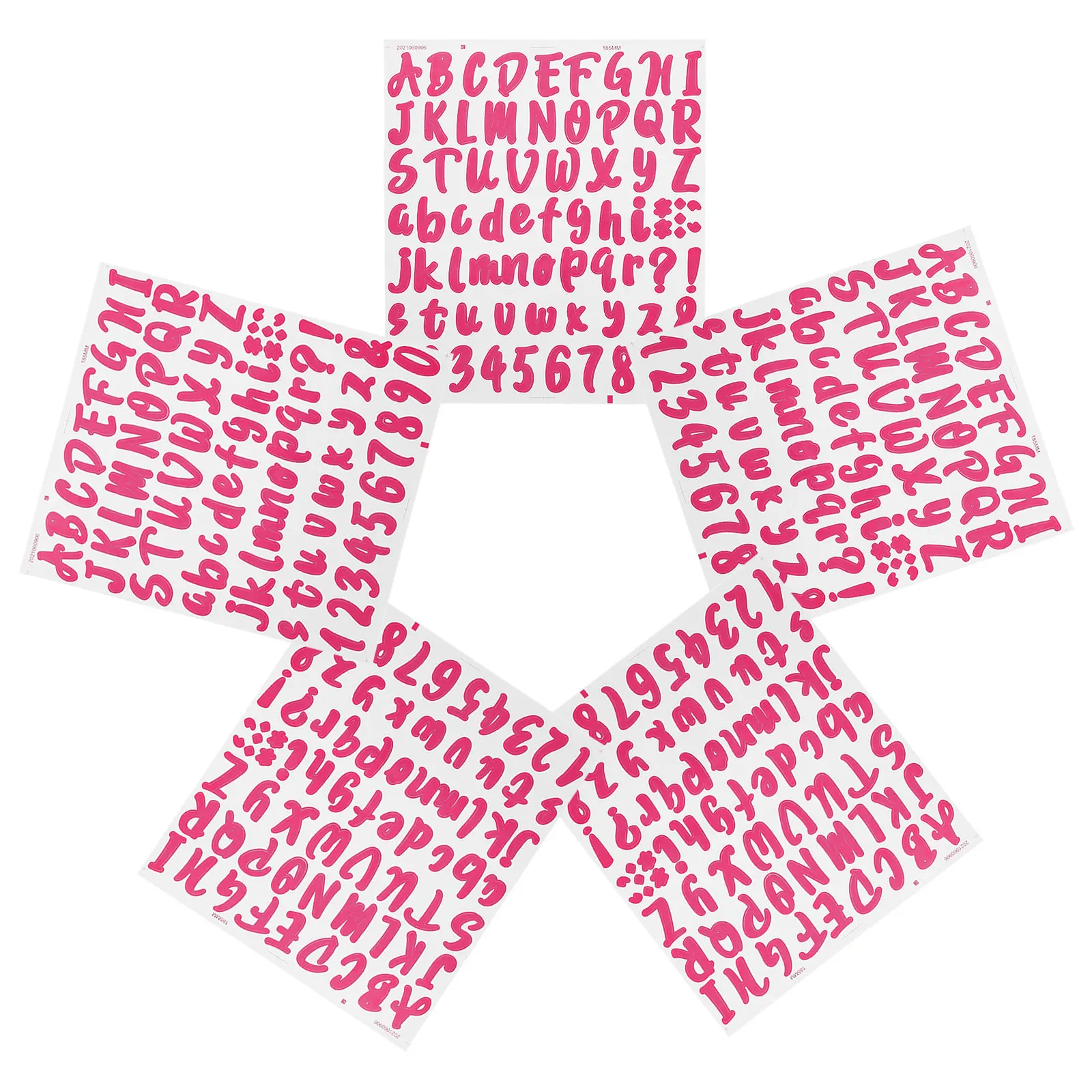 

5 Sheets Name Letter Stickers DIY Self Adhesive Decals Removable Vinyl for Mailbox Door Bottle Scrapbook Craft Calendar