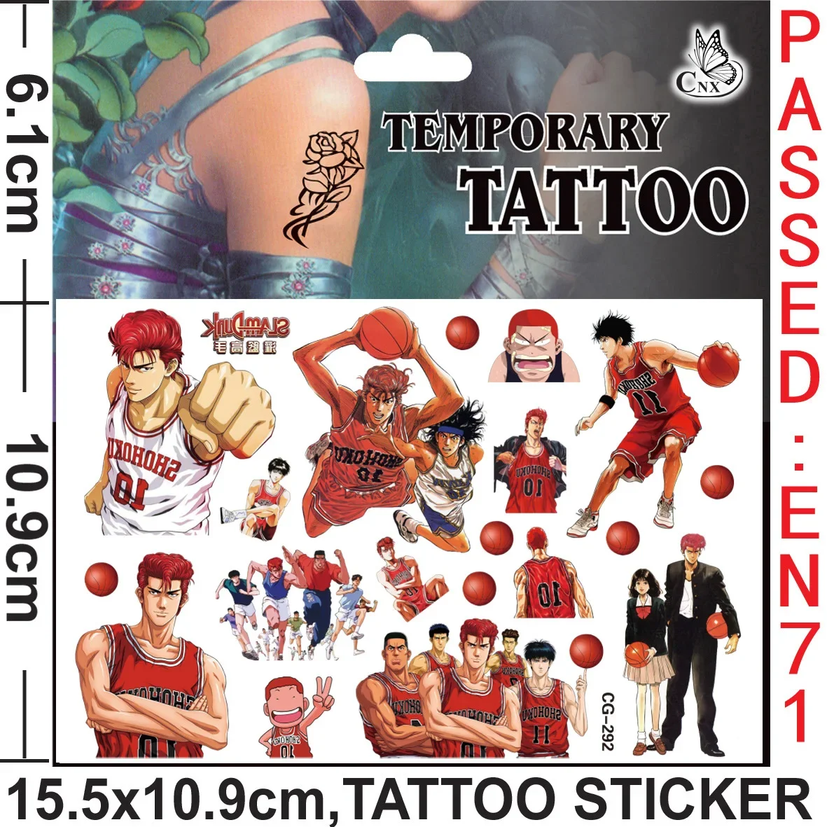 Knife of The Ghost Slam Dunk Master Conan One Piece Saint Anime Cartoon Children Tattoo Sticker Around The Second Element