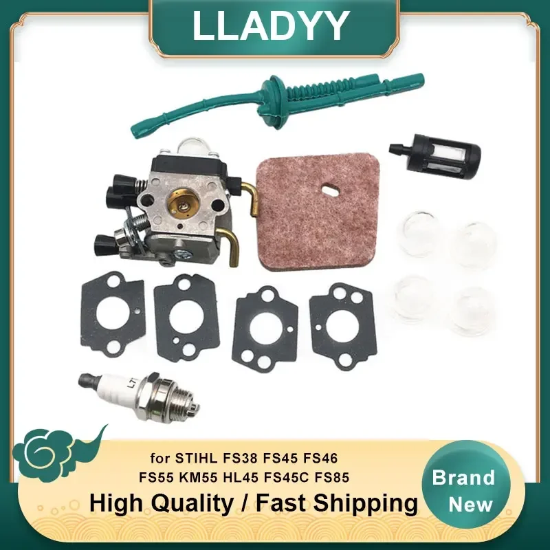

Carburetor Kit for STIHL FS38 FS45 FS46 FS55 KM55 HL45 FS45C FS85 StringTrimmer Weed Eater with Air Fuel Filter Line Gasket Carb