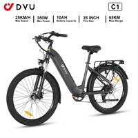 Dyu C1 Adult Electric Bike Electrical Road Bicycle 36V 10Ah E-Bike 26 Inch Ebike 25 Km/H Max Speed