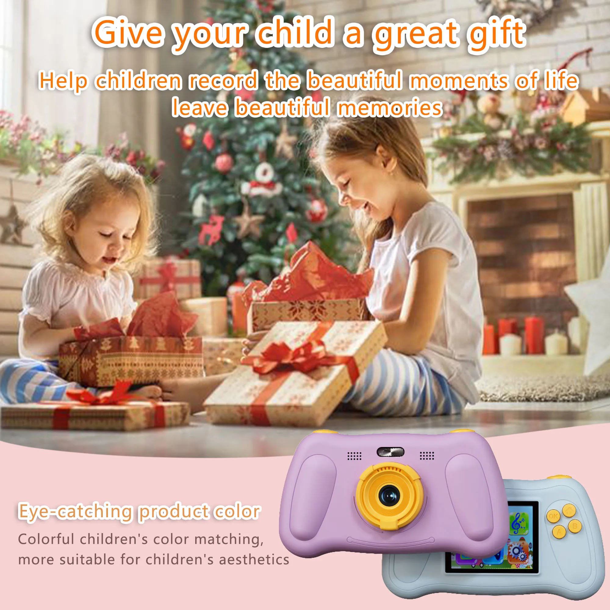 Children Camera HD Toddler Digital Video Camera Kids Camera Puzzle game machine Toys for Christmas Birthday Gifts