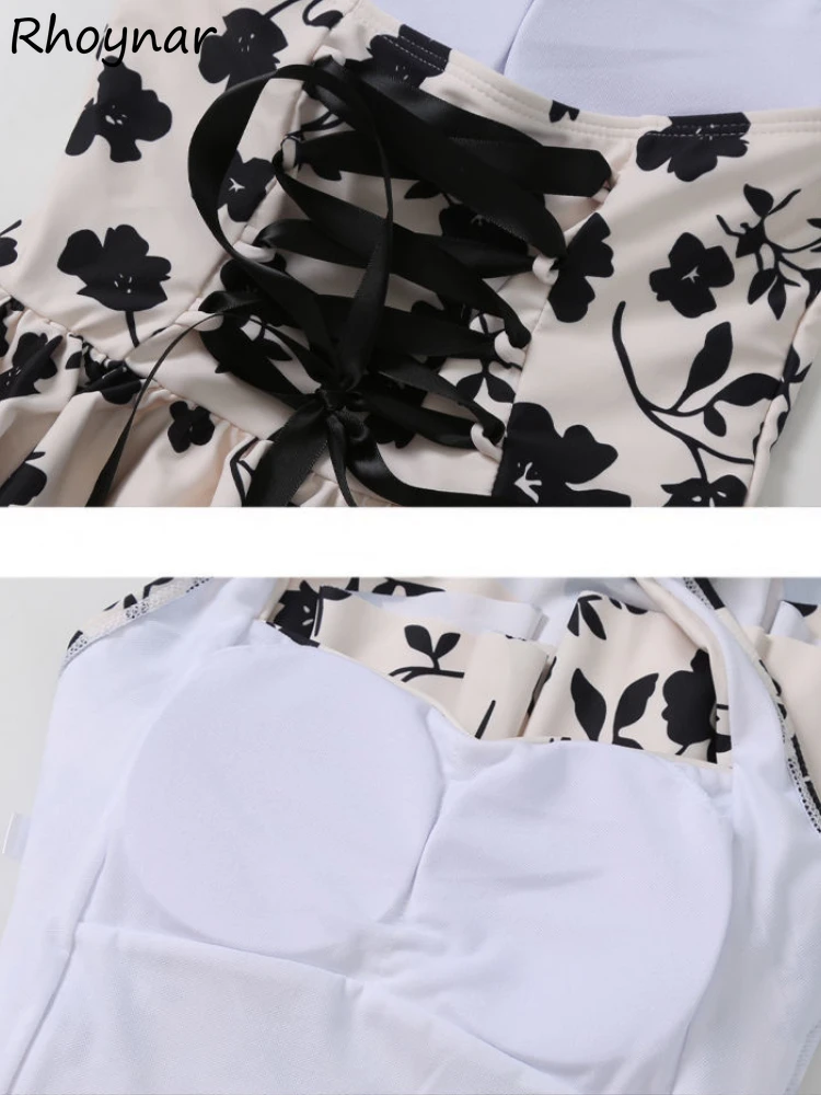 الصيف الحلو التستر المرأة الرسن عارية الذراعين تصميم مثير ضمادة بناتي طباعة ملابس سباحة أنيقة نمط الشاطئ Y2K عطلة شعبية