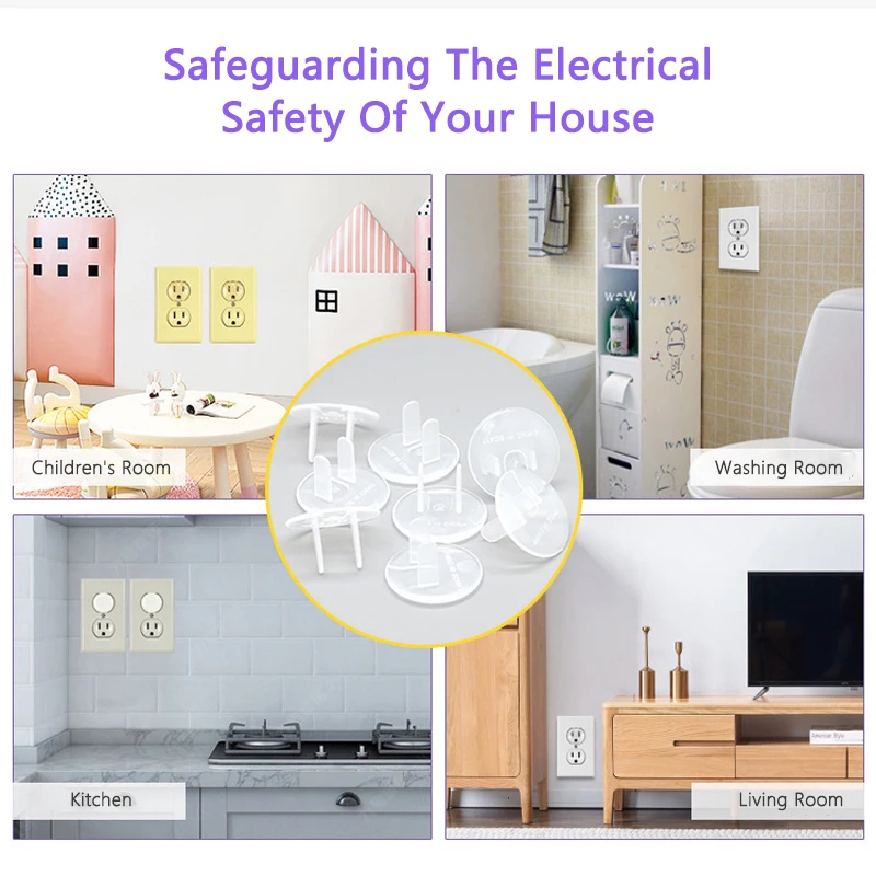 American Standard Anti-Shock Power Socket Protection Cover 2-Outlet Socket Protector Safety Socket Guard