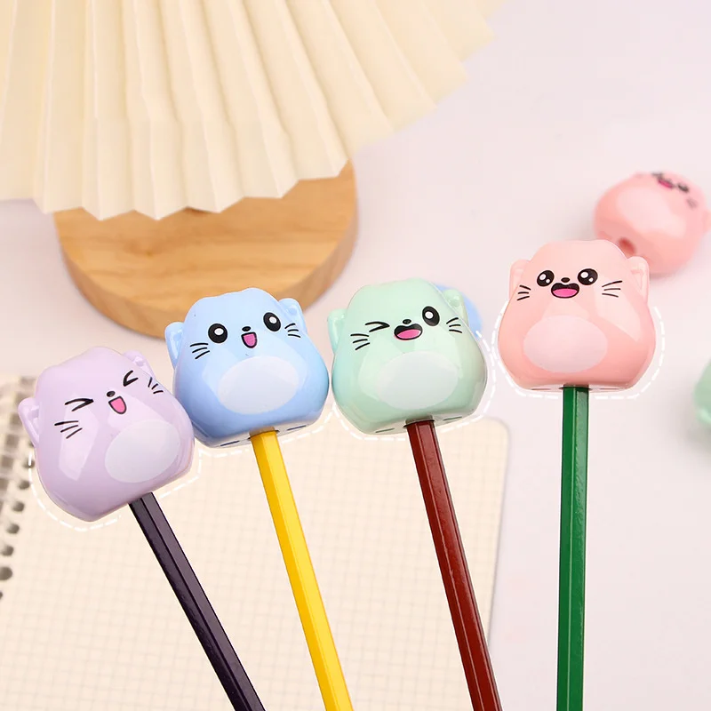 Mini Sacapuntas de dibujos animados para niños, lindo sacapuntas, papelería pequeña creativa