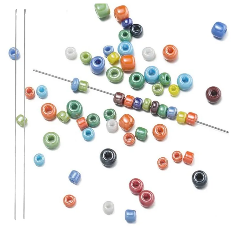 مجموعة إبر الديكور مكونة من قطعتين - فتحة جانبية سهلة الخيوط، 17 سم/6.69 بوصة، مع أنبوب تخزين للحرف اليدوية وصنع الخرز بنفسك #5