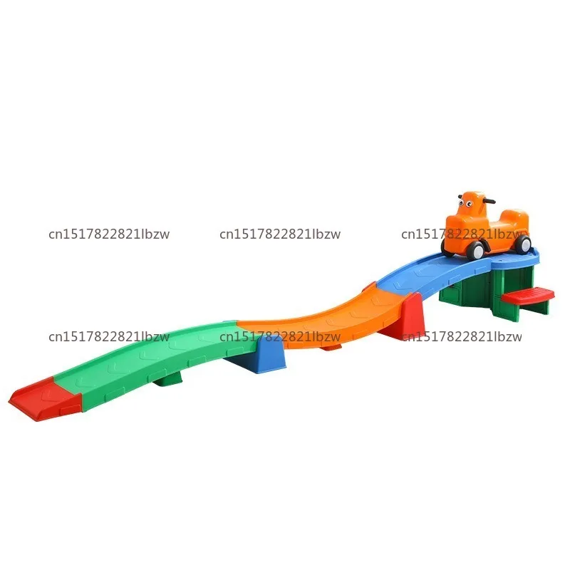 Plastic Toy  Roller Coaster Game For Children Three-stage Sliding Car