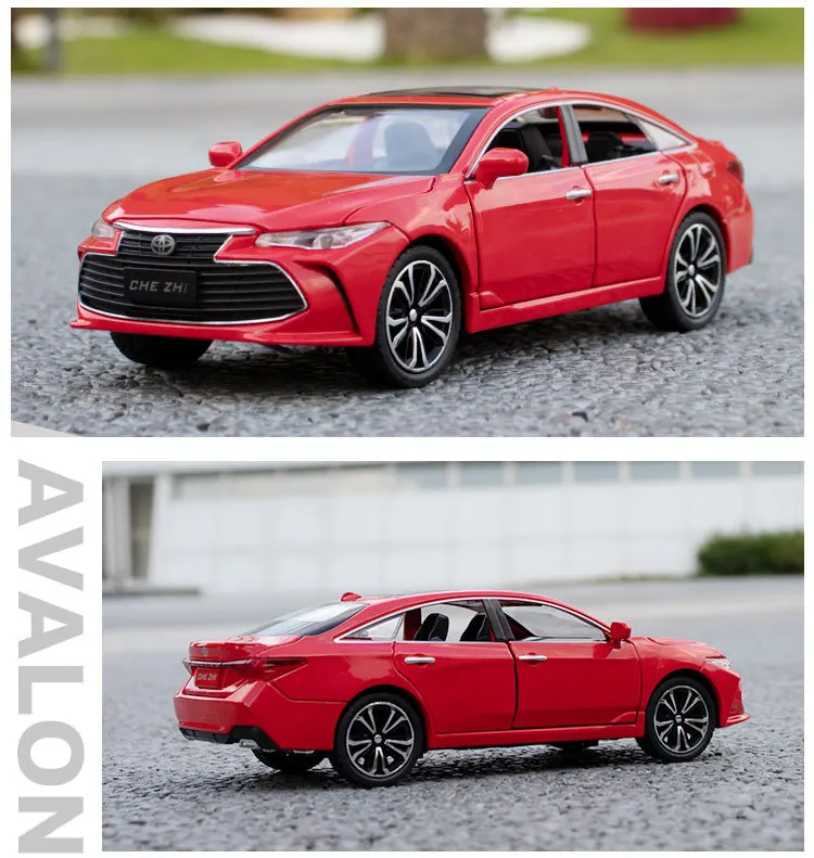 1:24 TOYOTA AVALONของเล่นรถเด็กDiecastโลหะรุ่นMiniature Sound Lightประตูเปิดของขวัญคอลเลกชันสําหรับเด็ก