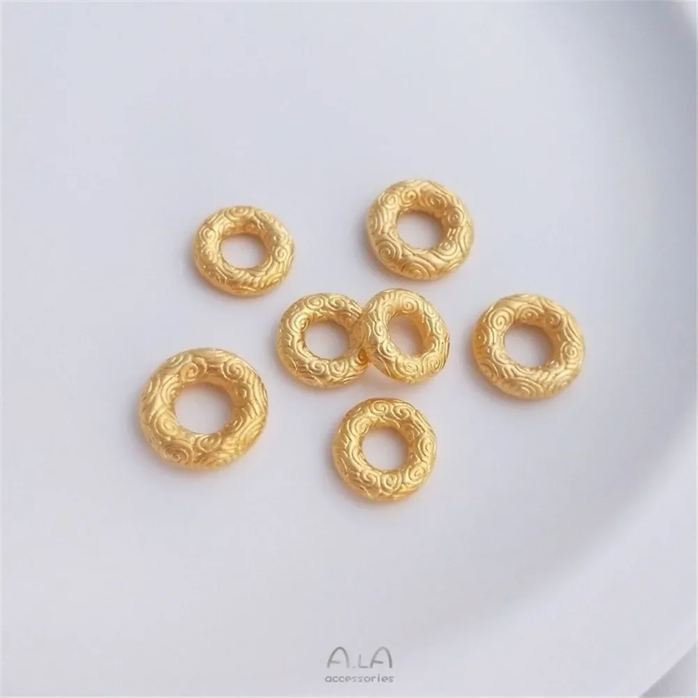 Gold Placer Palindrome Dry Kun Circle Handmade Ring Diy Braided Hand Rope Bracelet Clasp Connecting Ring Concentric Ring K047